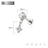 STAR FLOWER CZ DANGLE BEZEL CZ TOP THREADLESS (PUSH IN) IMPLANT GRADE TITANIUM LABRET SET
